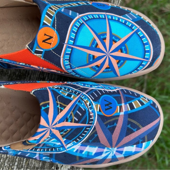 UIN Slip-On Canvas Shoes Men’s Size 8 Women’s 9.5 Compass Design Toledo Map Sole - Picture 12 of 17